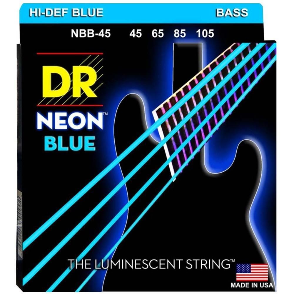 dr bass guitar strings dr strings nbb-45 nickel coated hi-def blue electric bass guitar strings,medium,45-105