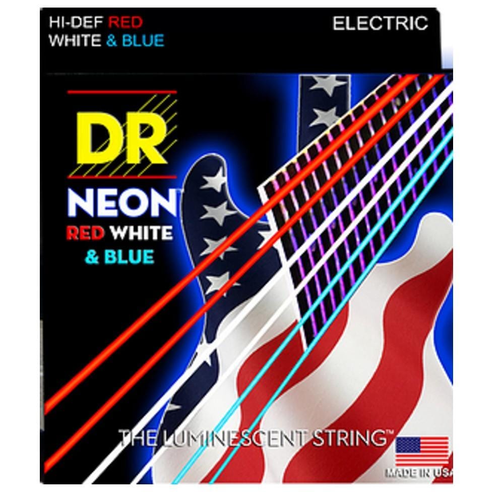 dr electric guitar strings dr string nusae hi-def usa flag red white & blue coated electric guitar strings - light 9-42