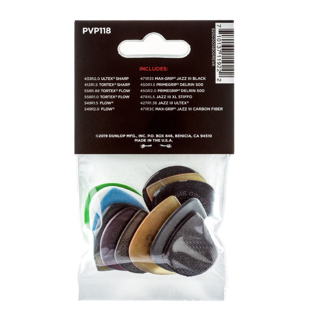 dunlop guitar picks dunlop pvp118 variety shred guitar picks - pack of 12