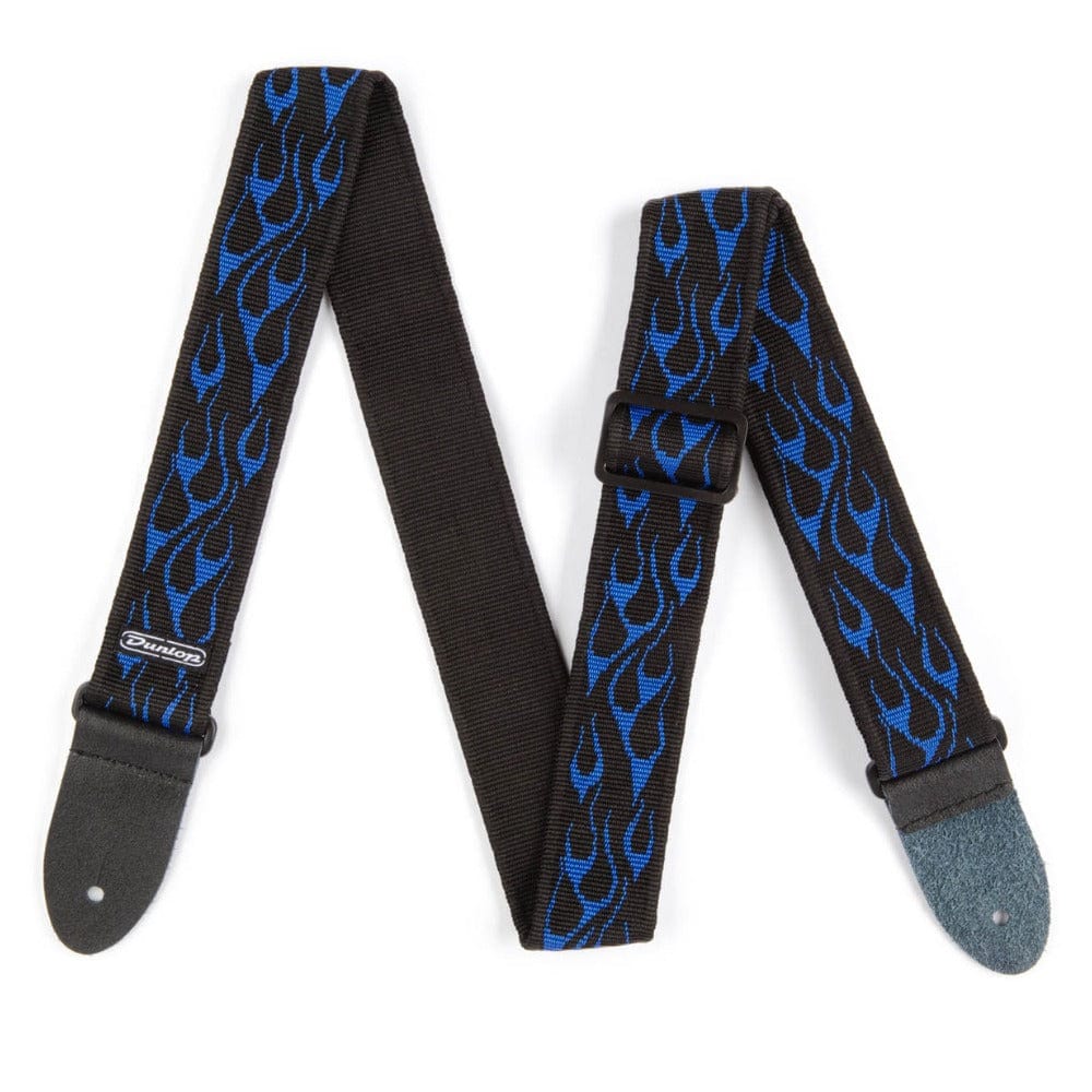 dunlop guitar straps dunlop d38-11bl classic flambe guitar strap - blue