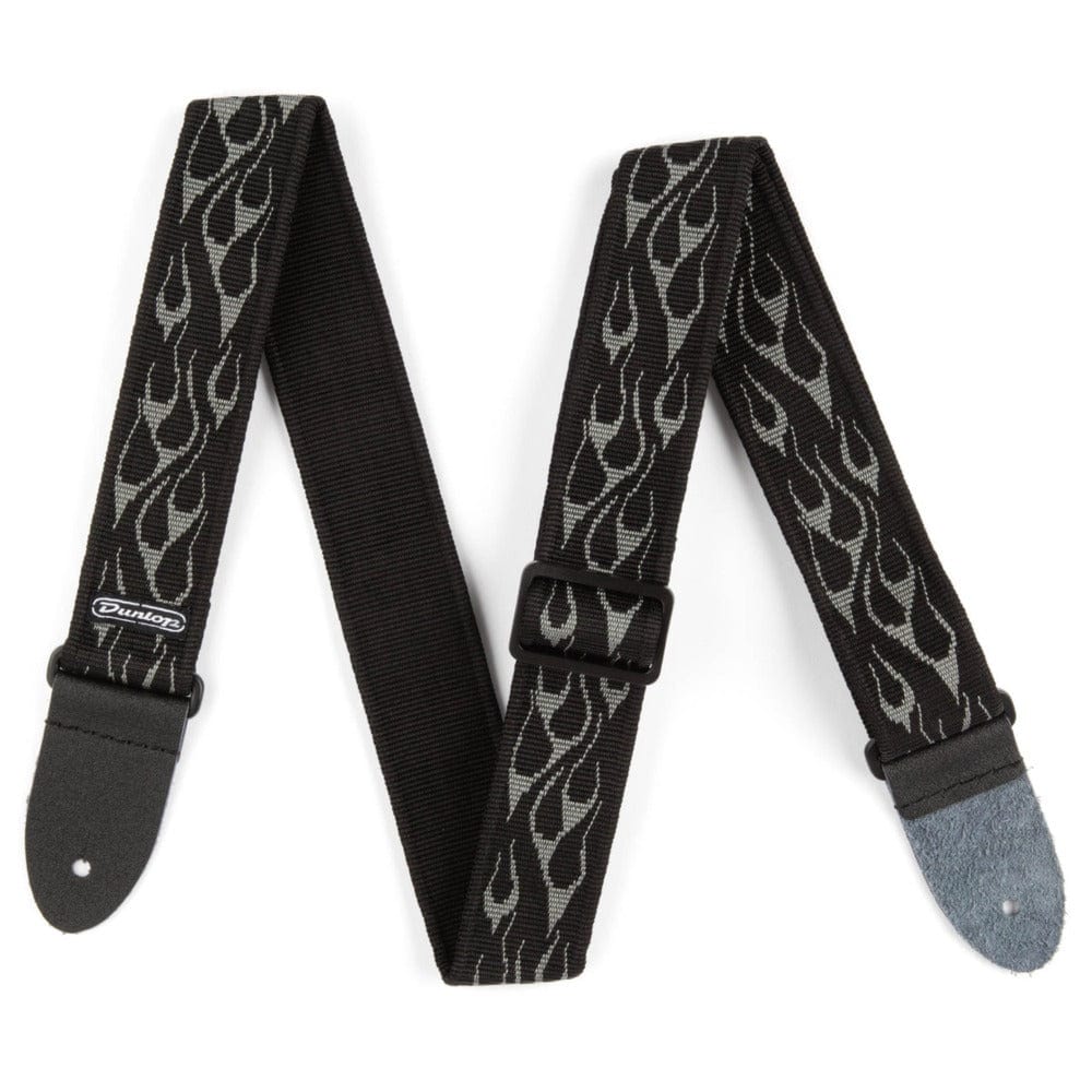 dunlop guitar straps dunlop d3811gy classic flambe guitar strap - grey