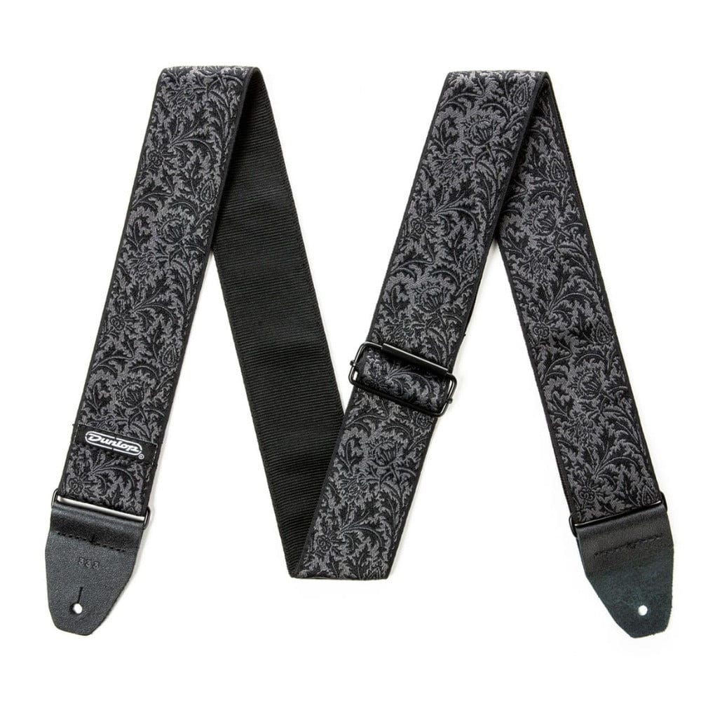 dunlop guitar straps dunlop d6714 jacquard woven black thistle guitar strap