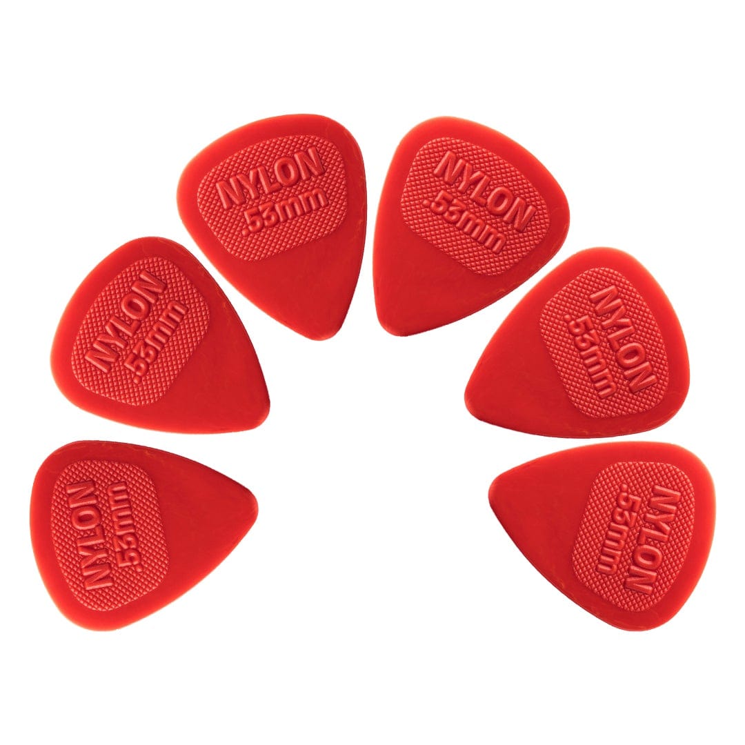 dunlop picks 0.53mm dunlop 443r nylon midi standard guitar picks - pack of 6
