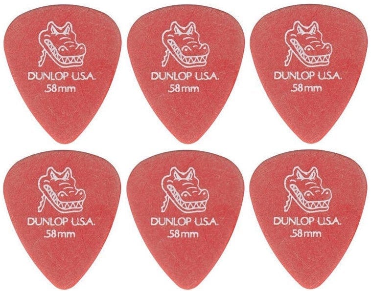 dunlop picks 0.58mm dunlop 417r gator grip standard guitar picks - set of 6
