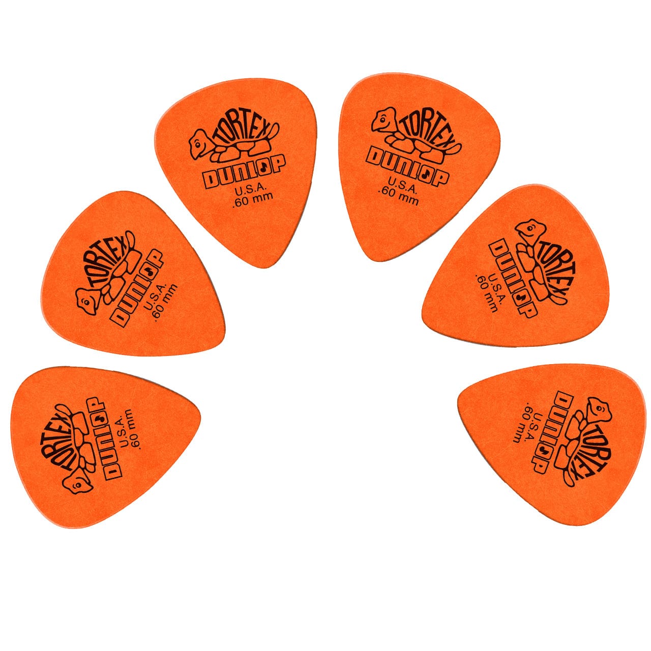 dunlop picks 0.6 mm dunlop 418r tortex standard guitar picks - set of 6