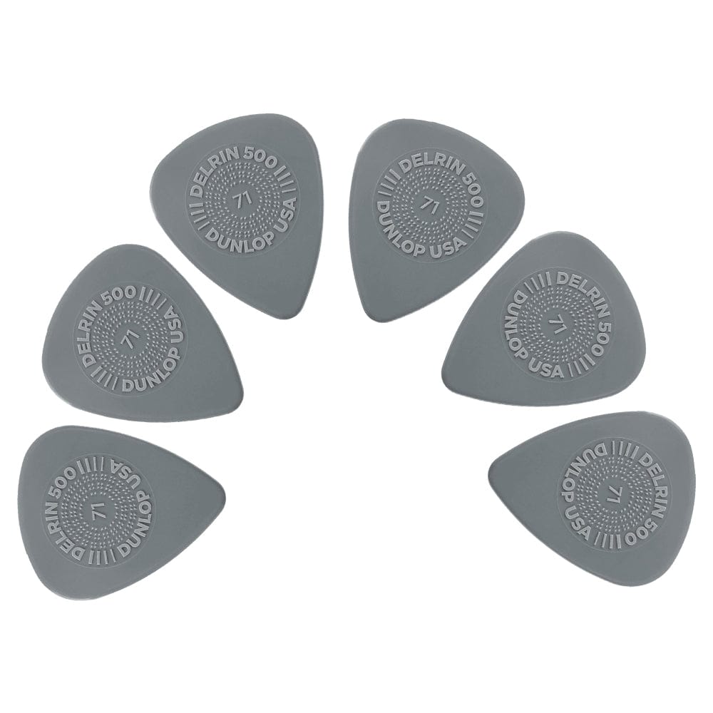 dunlop picks 0.71mm dunlop 450r prime 500 grip delrin guitar picks- pack of 6