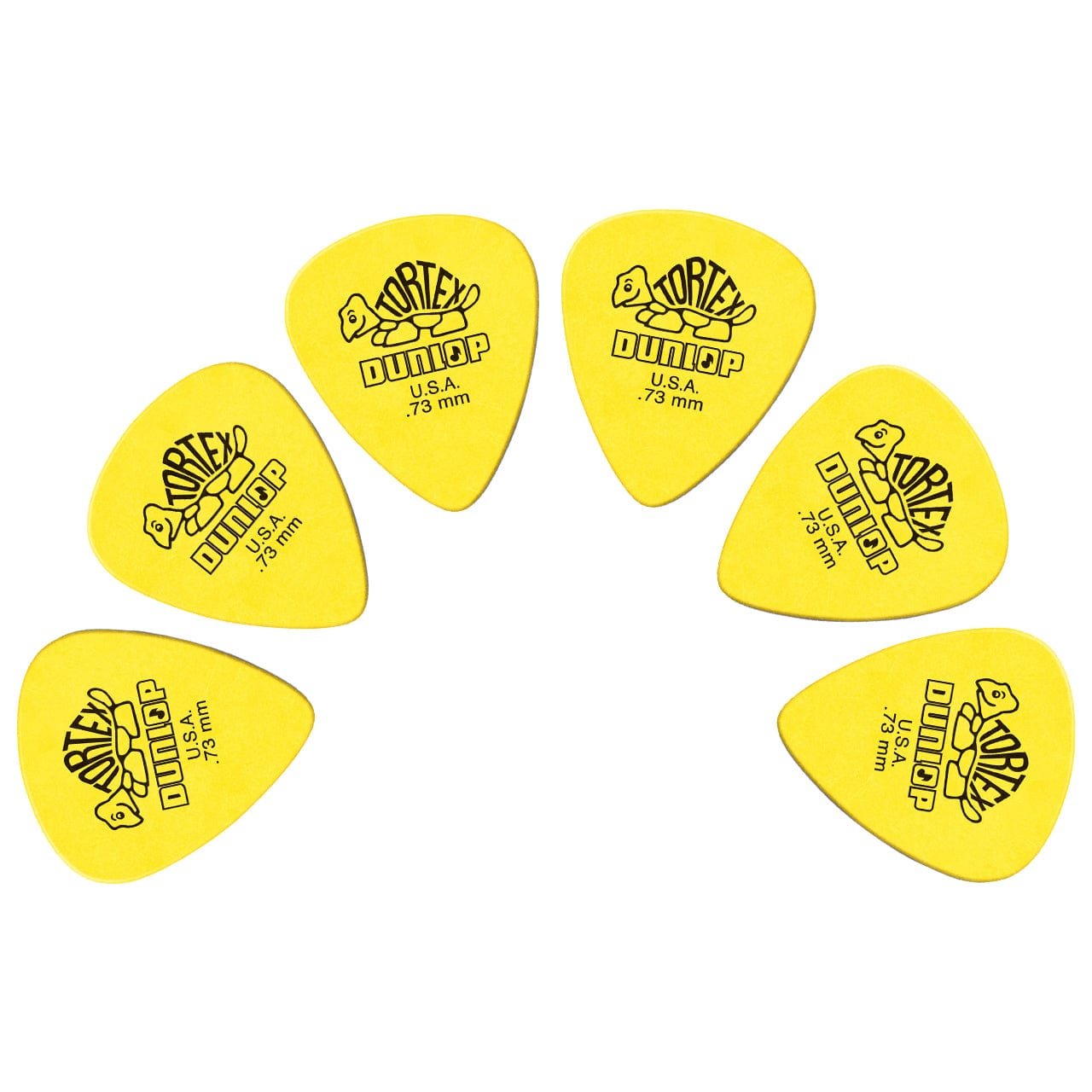 dunlop picks 0.73 mm dunlop 418r tortex standard guitar picks - set of 6