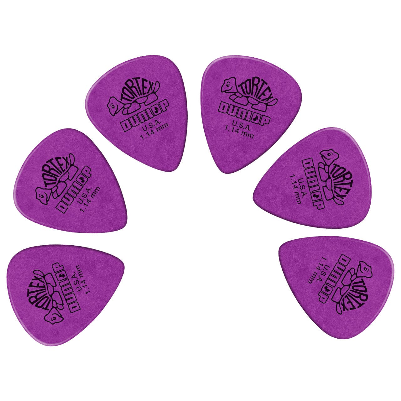 dunlop picks 1.14 mm dunlop 418r tortex standard guitar picks - set of 6