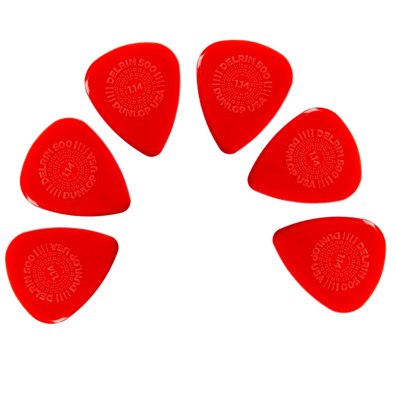 dunlop picks 1.14mm dunlop prime grip delrin 500p guitar picks - pack of 6 #gauge_1.14mm