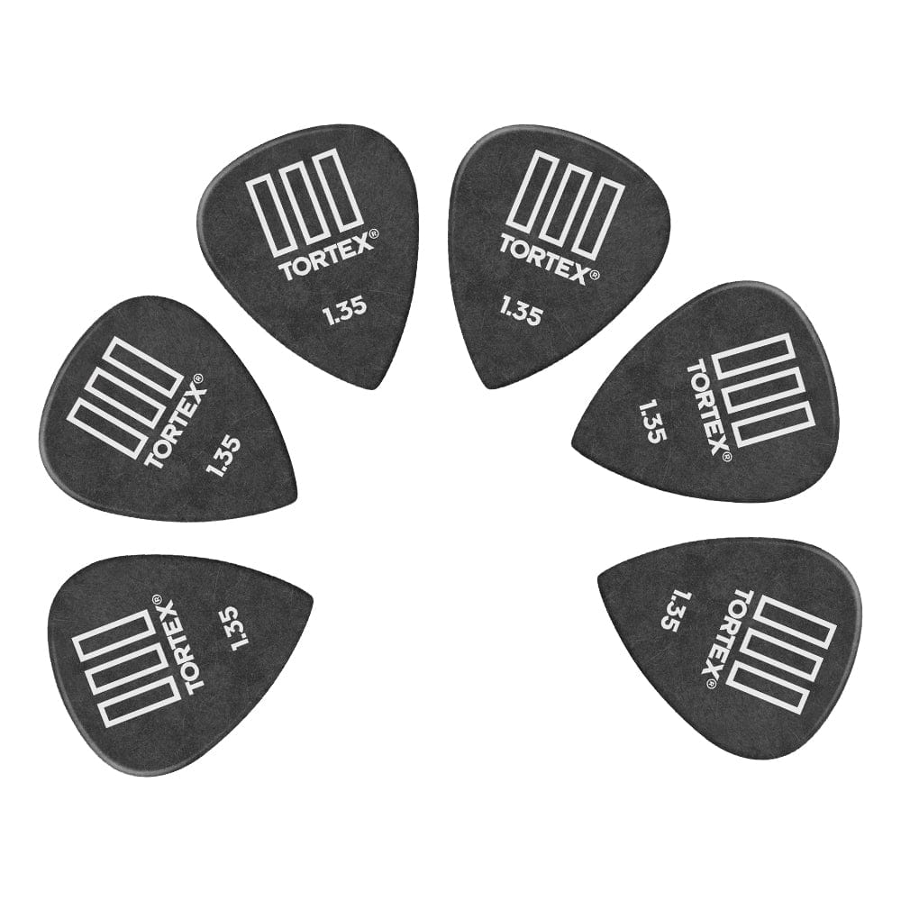dunlop picks 1.35mm dunlop 4620 tortex iii guitar picks - pack of 6 #size_1.35mm