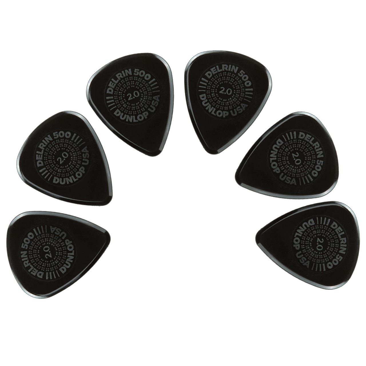 dunlop picks 2.0mm dunlop prime grip delrin 500p guitar picks - pack of 6 #gauge_2.0mm