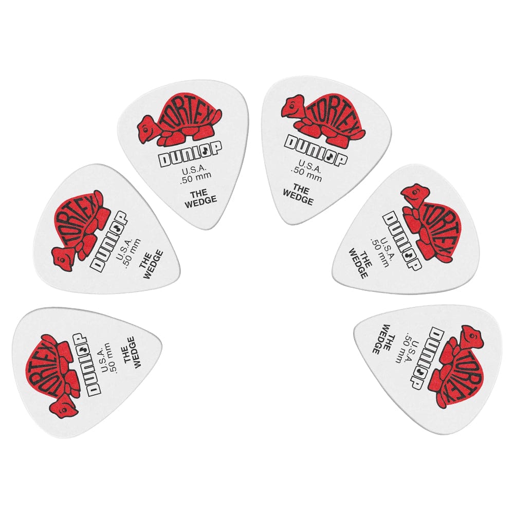 dunlop picks .50mm dunlop 424p tortex wedge guitar picks - pack of 6