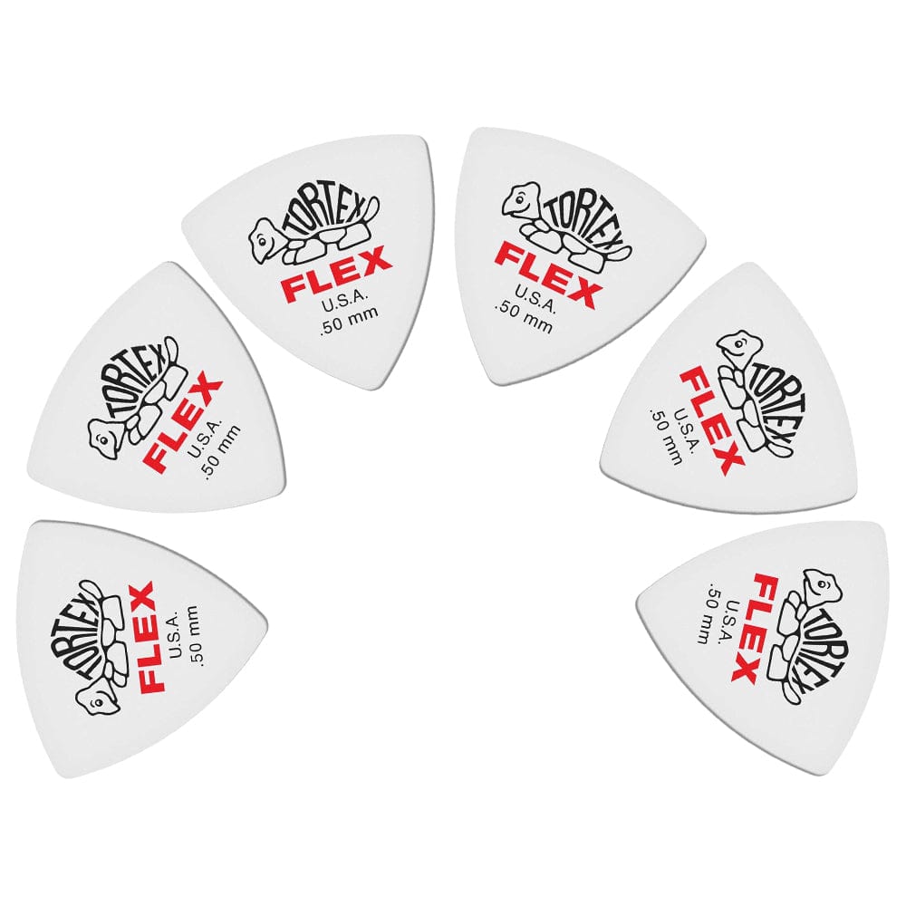 dunlop picks .50mm dunlop 456p tortex flex triangular guitar picks - pack of 6