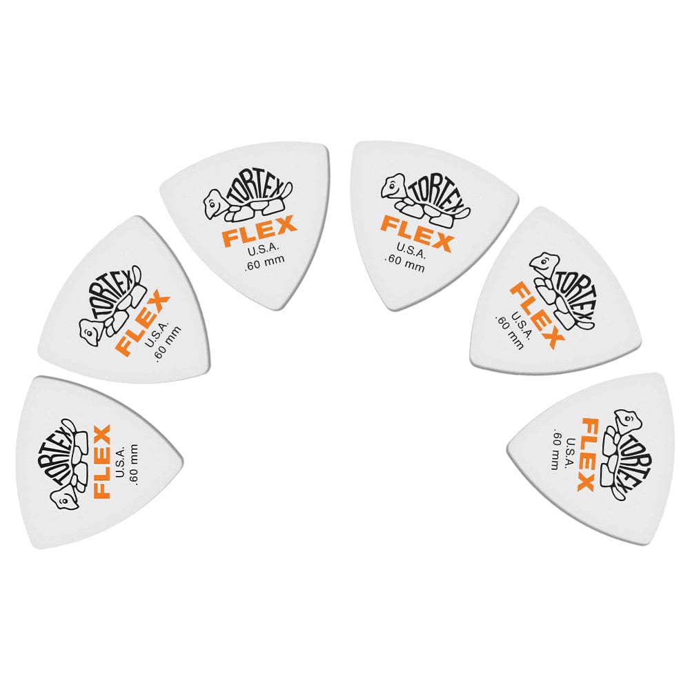 dunlop picks .60mm dunlop 456p tortex flex triangular guitar picks - pack of 6 #size_.60mm