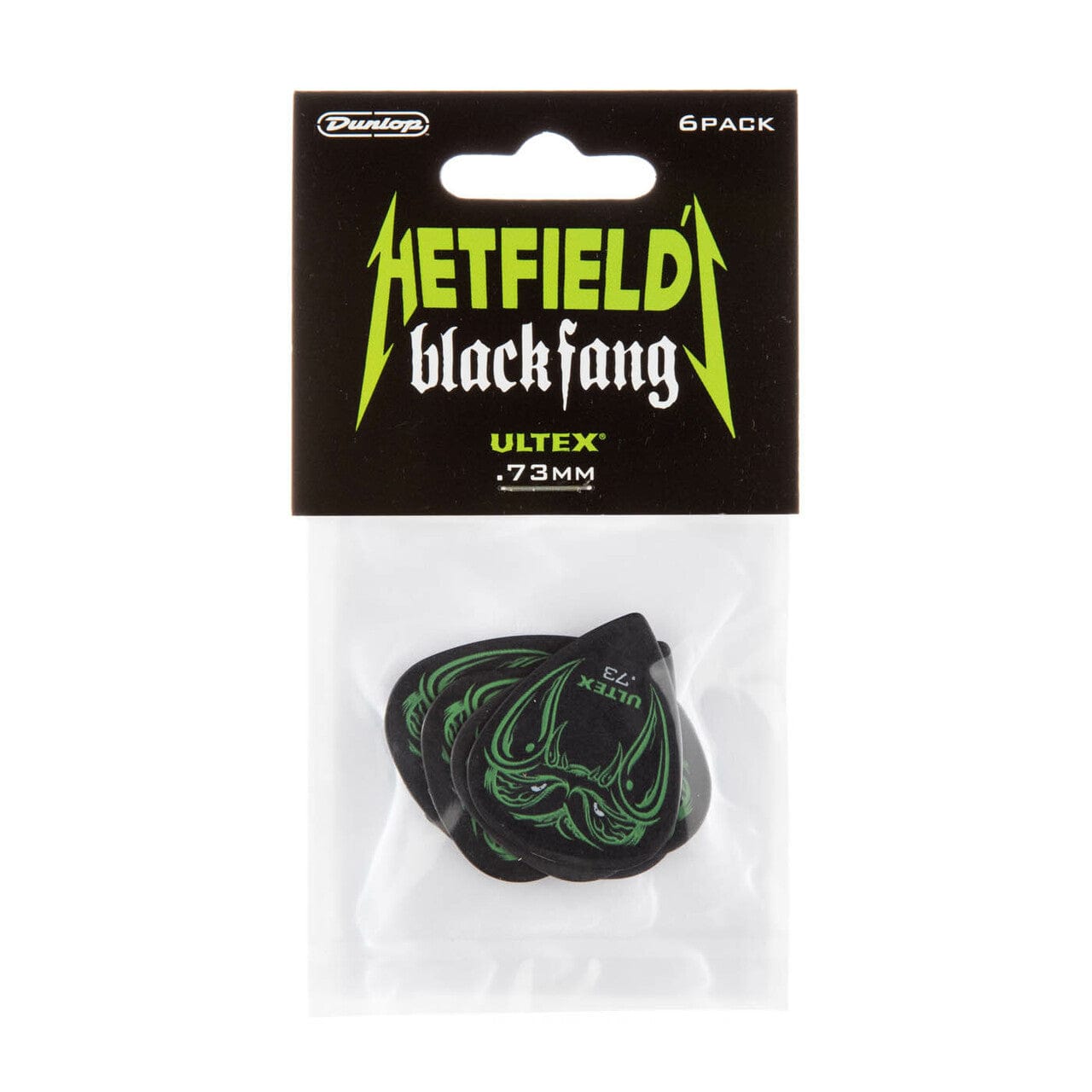 dunlop picks .73mm dunlop ph112p hetfield black fang guitar picks - pack of 6