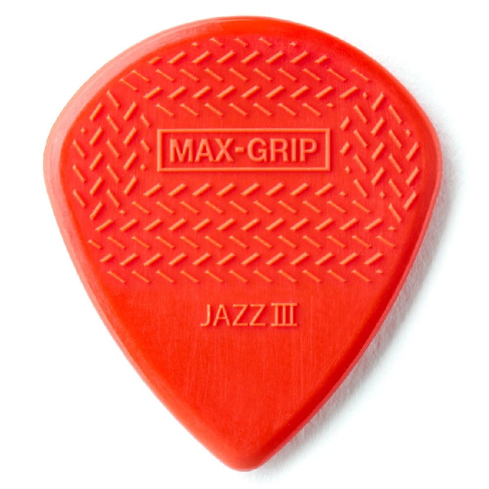 dunlop picks dunlop 471r3n nylon max grip jazz iii guitar picks - pack of 6