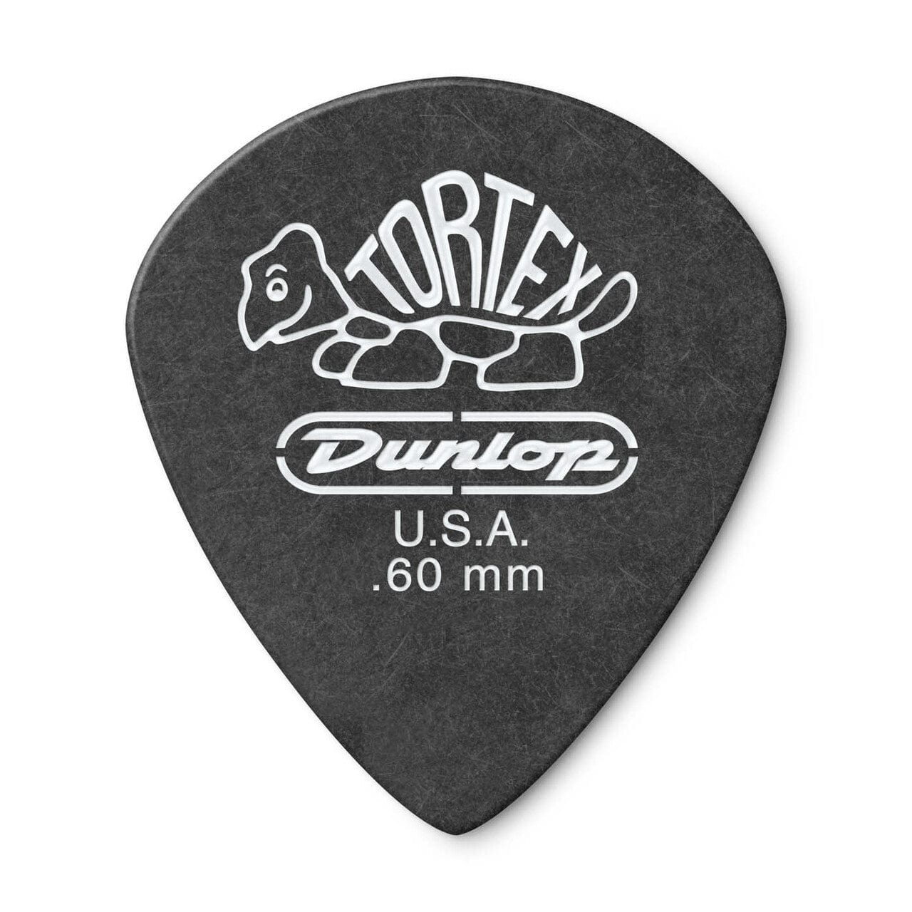 dunlop picks dunlop 482r tortex pitch black jazz guitar picks - set of 6 #gauge_0.60-mm