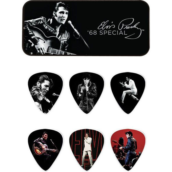 dunlop picks dunlop elvis presley '68 special pick tin with 6 medium picks