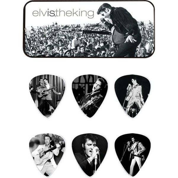 dunlop picks dunlop elvis the king pick tin with 6 medium picks