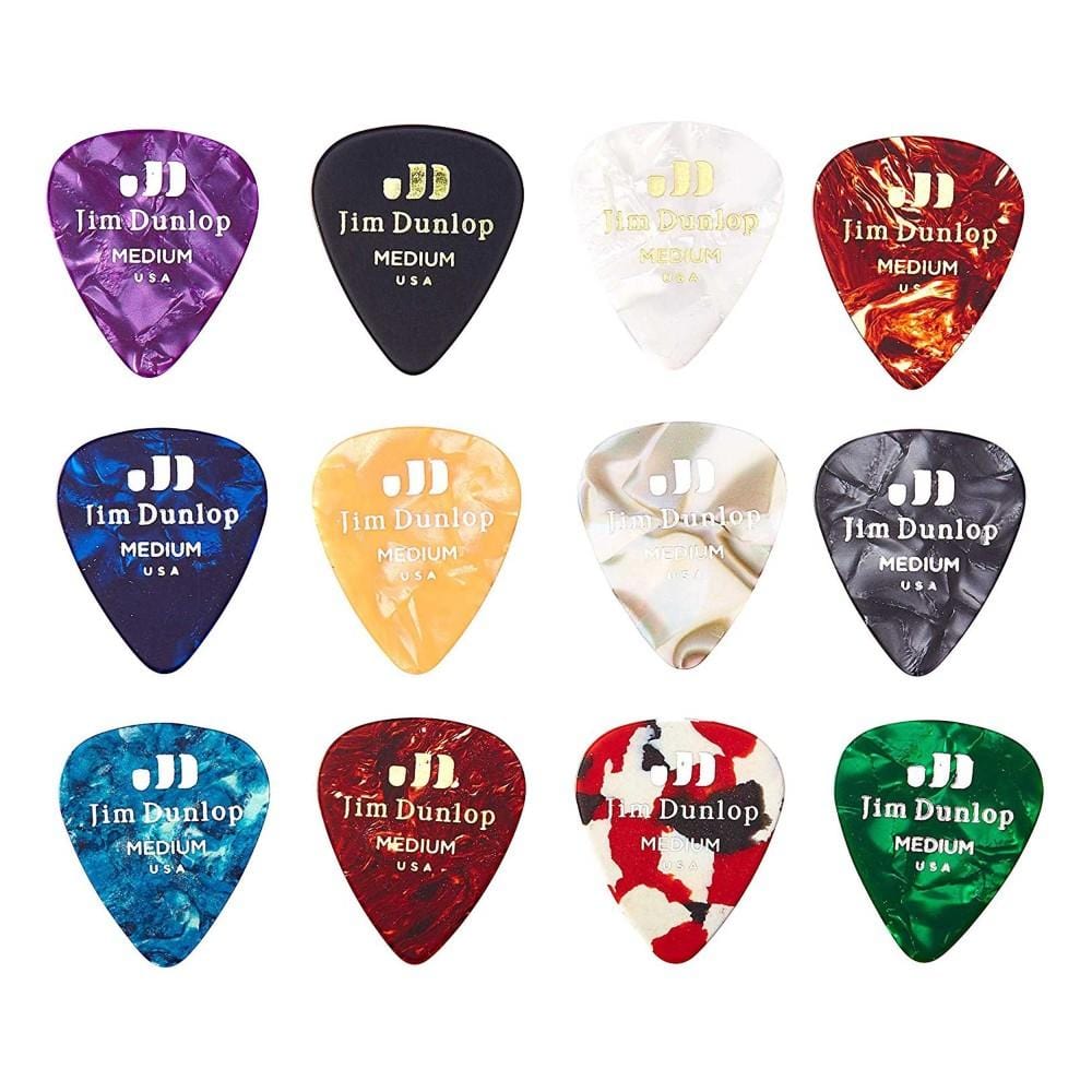 dunlop picks dunlop pvp106 celluloid guitar picks variety pack - pack of 12