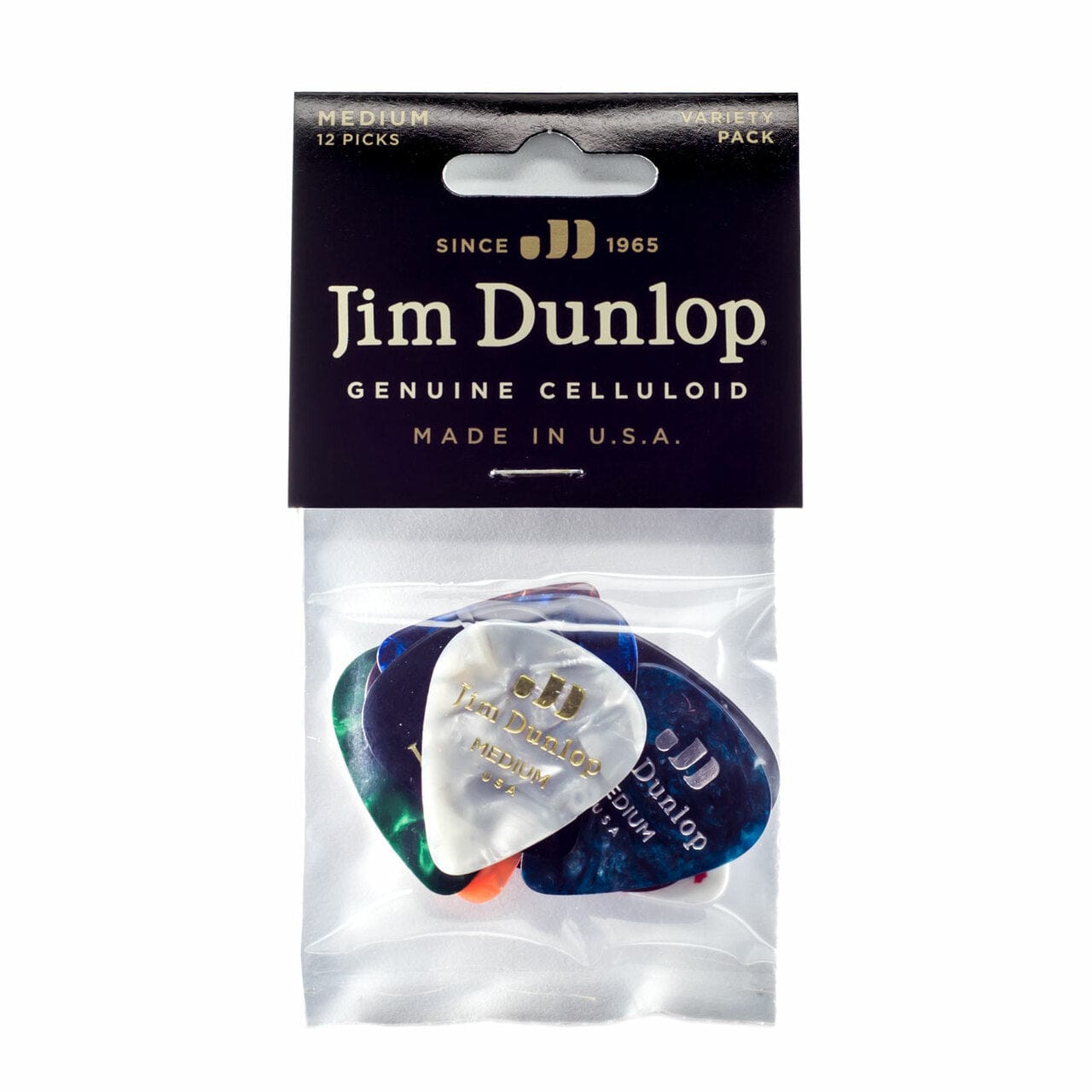 dunlop picks dunlop pvp106 celluloid guitar picks variety pack - pack of 12