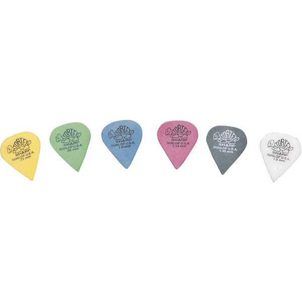 dunlop picks dunlop tortex sharp guitar picks - set of 6