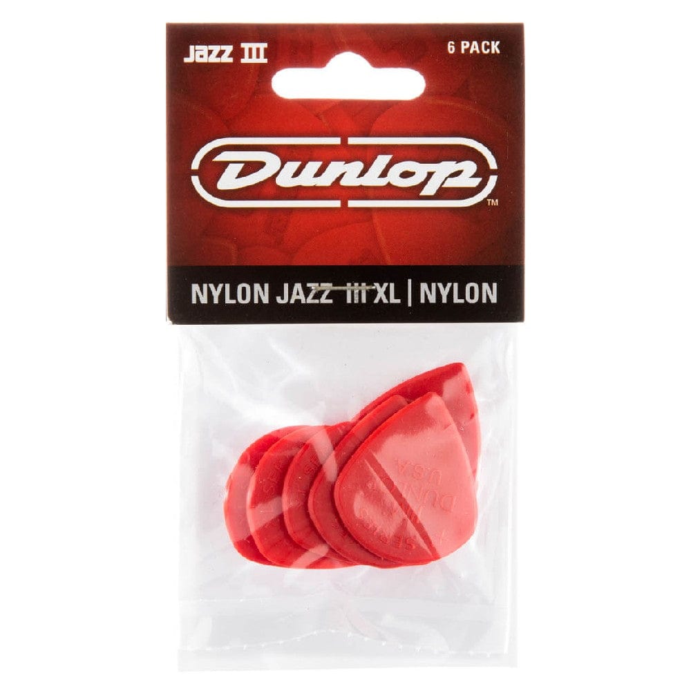dunlop picks pack of 6 picks dunlop 47rxln jazz iii xl nylon guitar picks #size_pack-of-6-picks