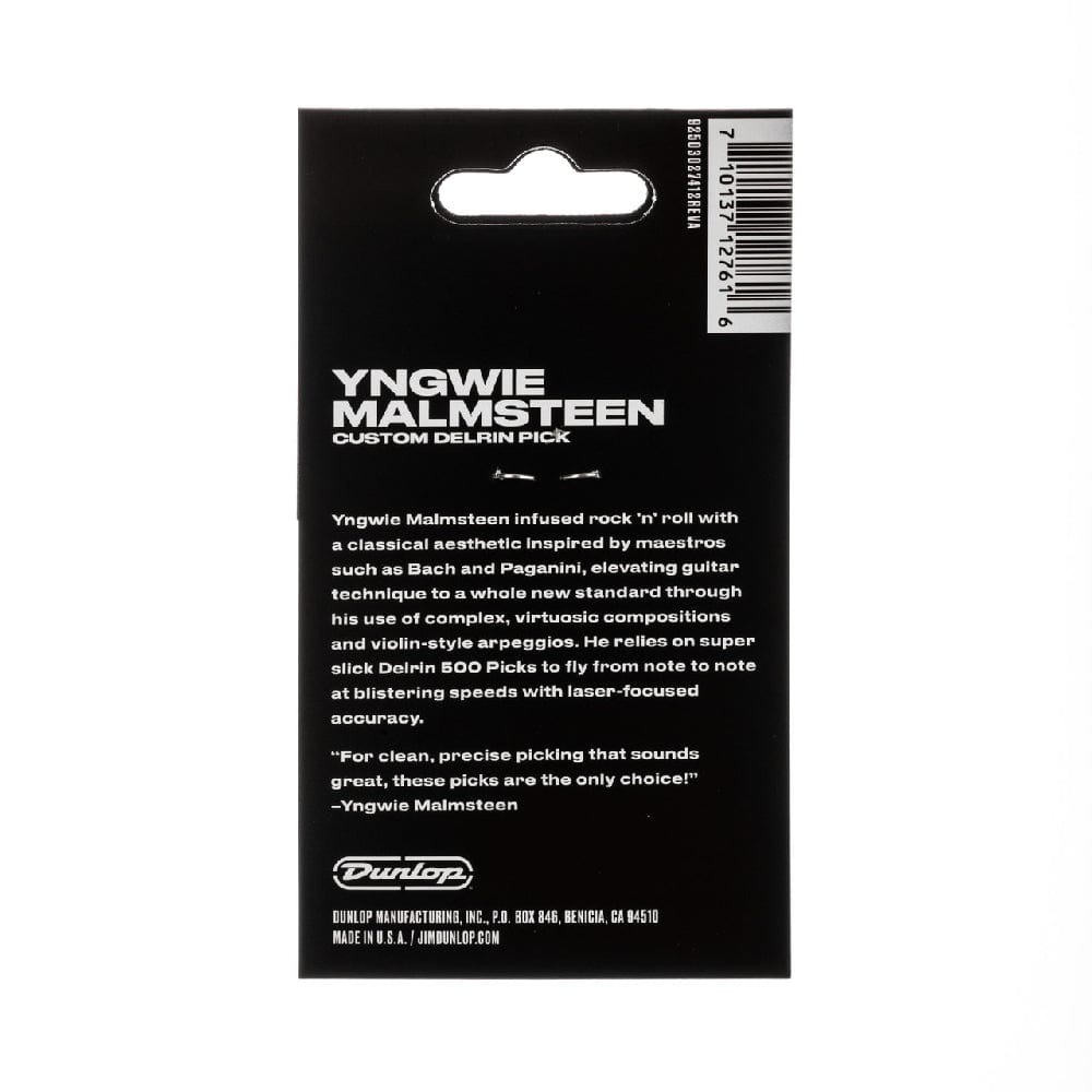 dunlop picks white dunlop yngwie malmsteen 1.5mm custom delrin guitar picks - 6-pack