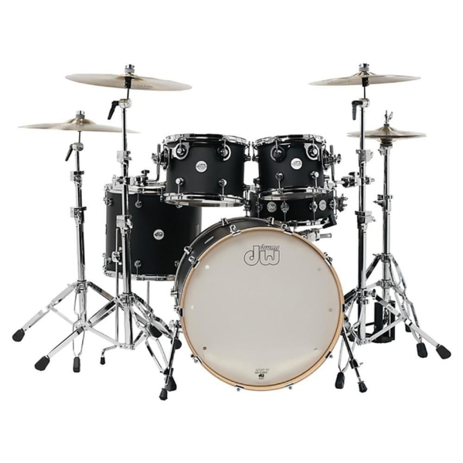 Dw Drum Workshop Acoustic Drum Kits Black Satin Dw Drum Workshop Design Series 5-Piece Shell Pack BD22 Acoustic Drum Set #color_black-satin