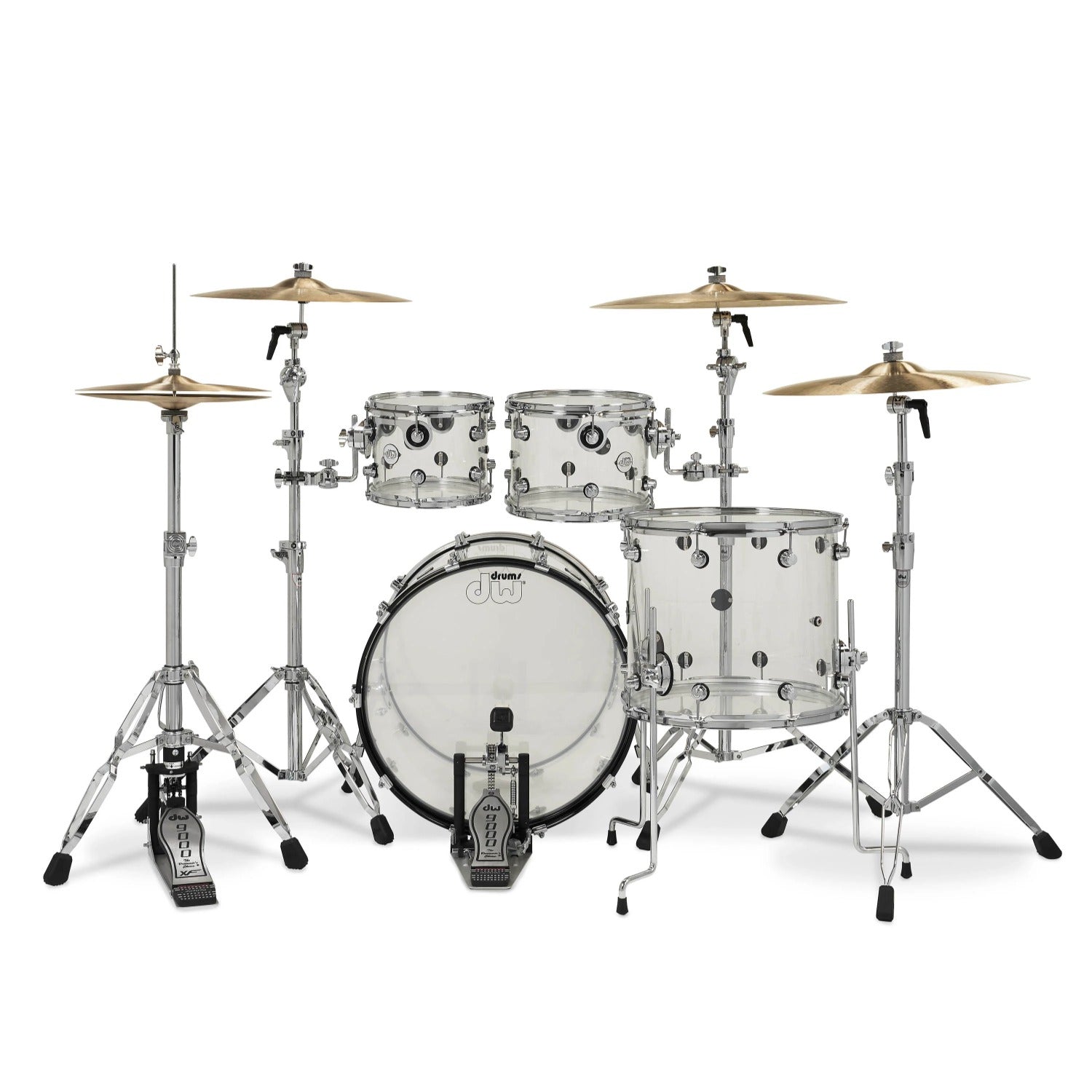 Dw Drum Workshop Acoustic Drum Kits Clear Acrylic Dw Drum Workshop Design Series Acrylic 4-Piece Shell Pack Acoustic Drum Kits