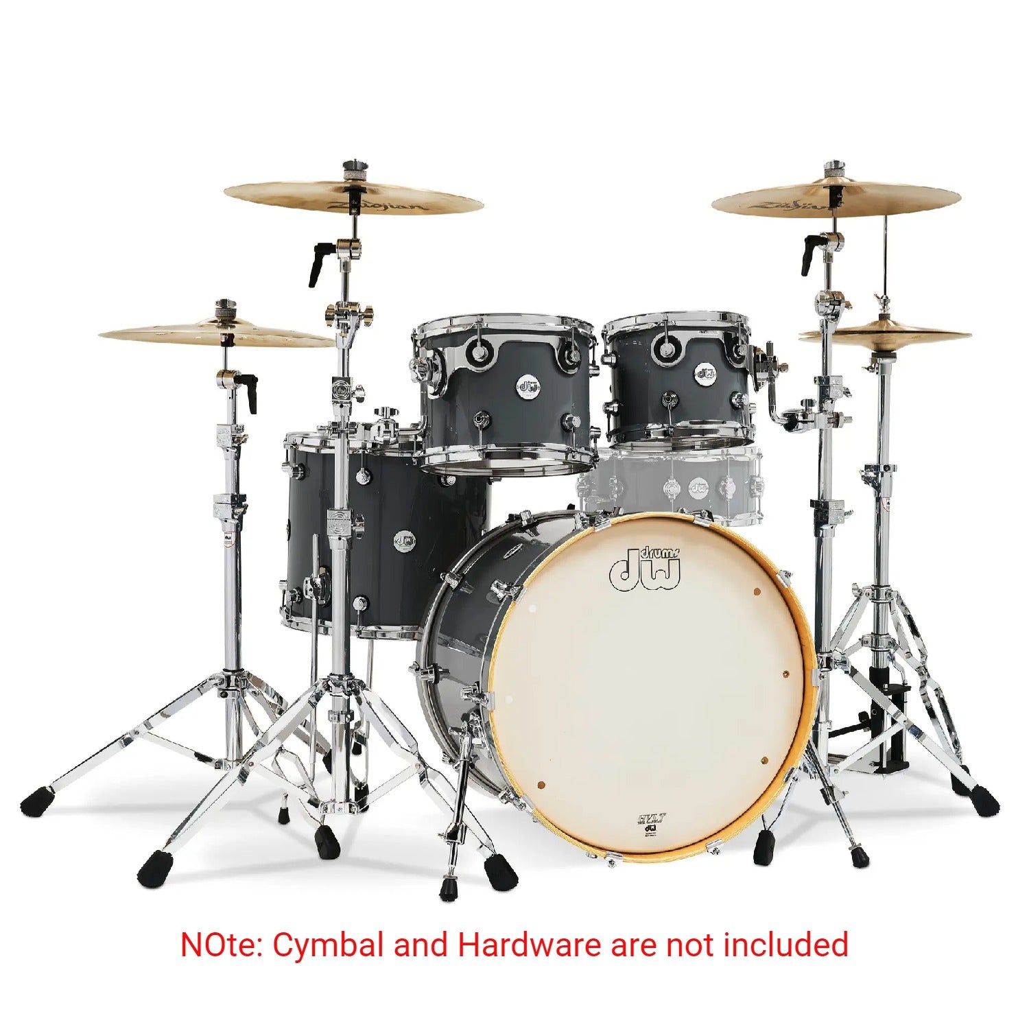 Dw Drum Workshop Acoustic Drum Kits Dw Drum Workshop DDLG 2214 Design 4-Piece Acoustic Drum Kit #color_steel-gray