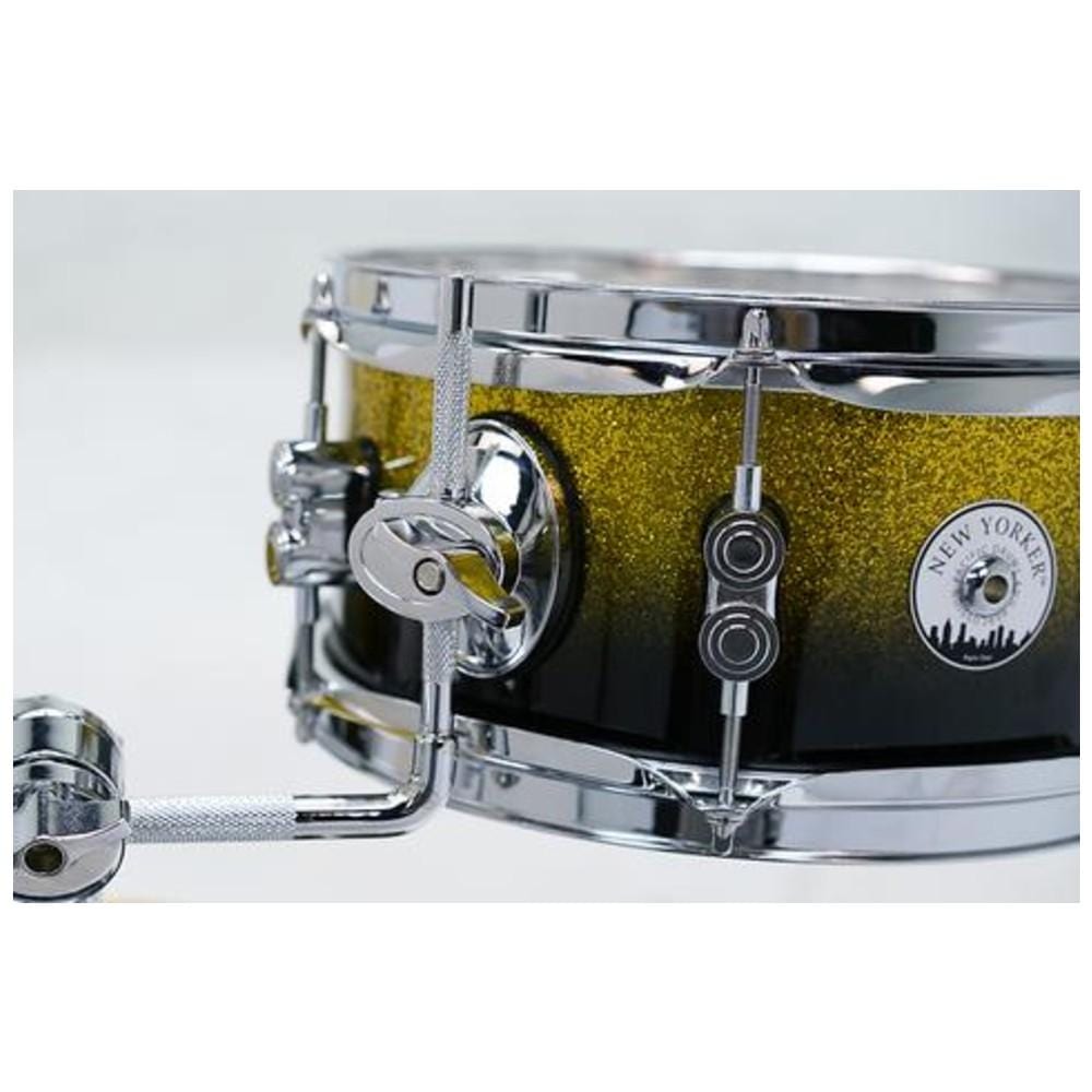 dw drum workshop acoustic drum kits dw drum workshop pddj1804ybpk pdp 4-piece daru jones new yorker acoustic drum set with bag- gold to black