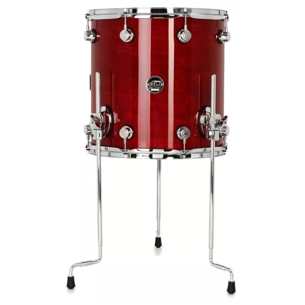 dw drum workshop floor tom-toms 14x14 inch / cherry stain dw drum workshop performance series floor tom with legs #size_14x14-inch,color_cherry-stain