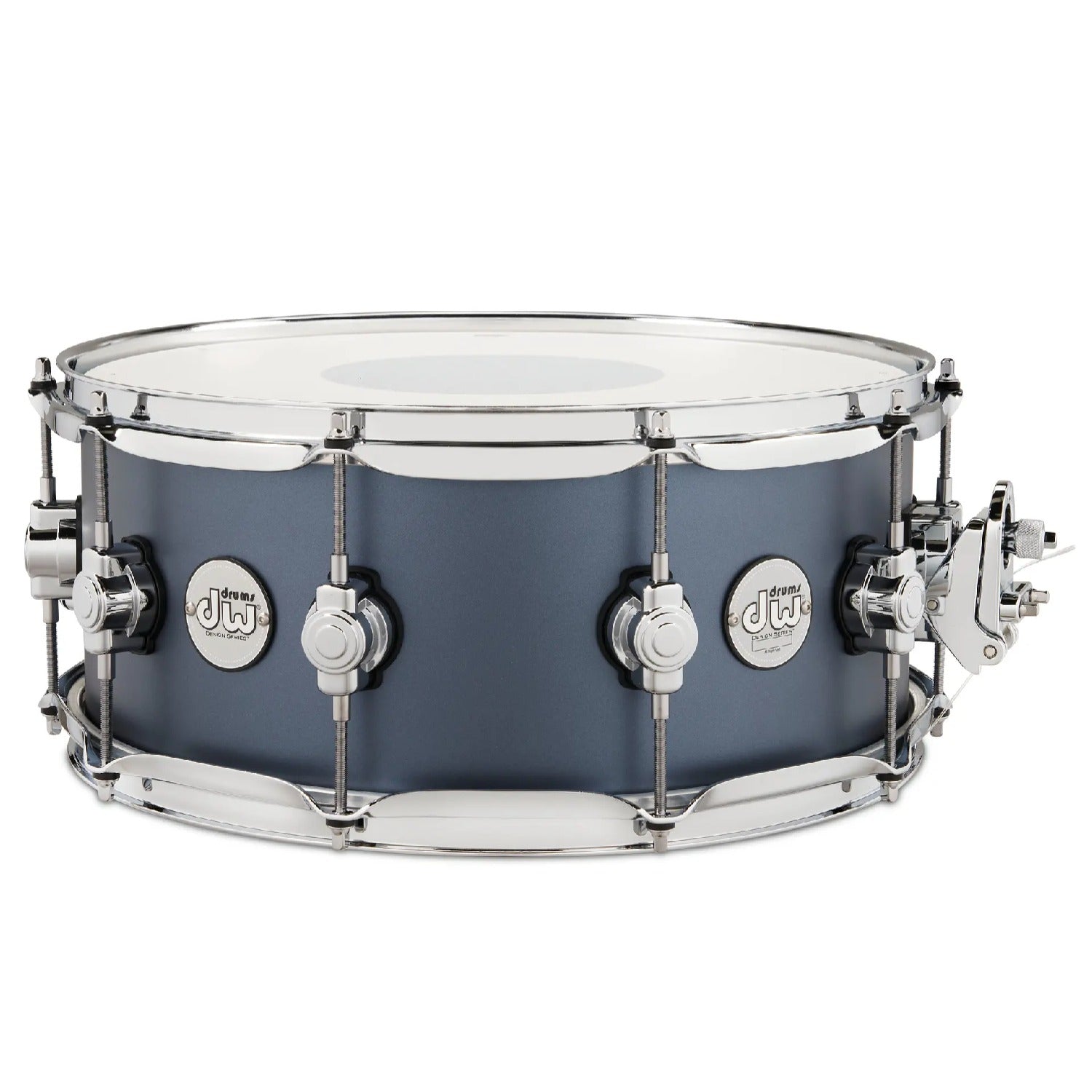 Dw Drum Workshop Snare Drums Blue Slate Satin Dw Drum Workshop DDLM 0614 Design Series 6x14 Maple Snare Drum #color_blue-slate-satin