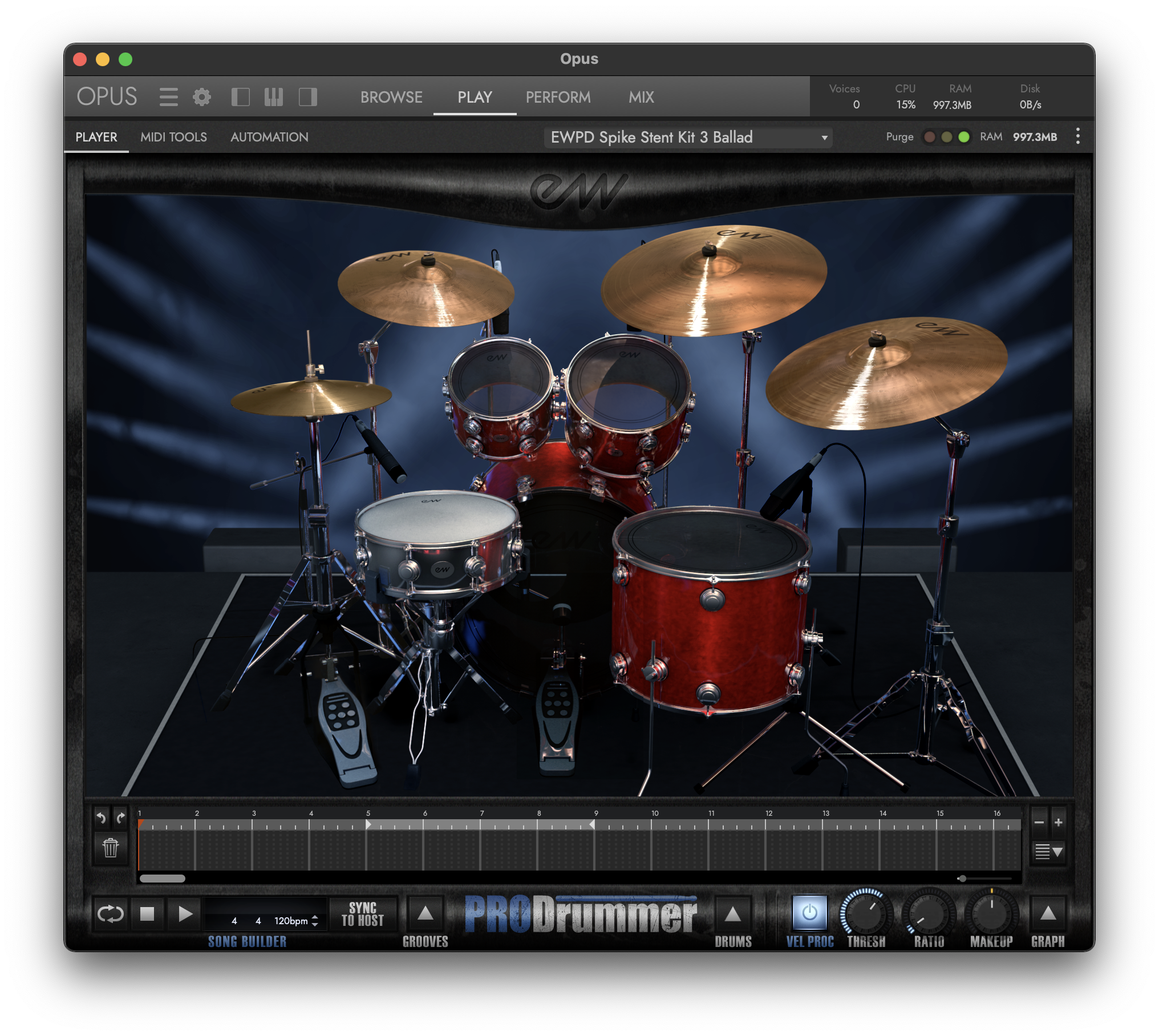 EastWest Virtual Instruments EastWest PRODRUMMER 2 - Joe Chiccarelli Drum Machine Plugin