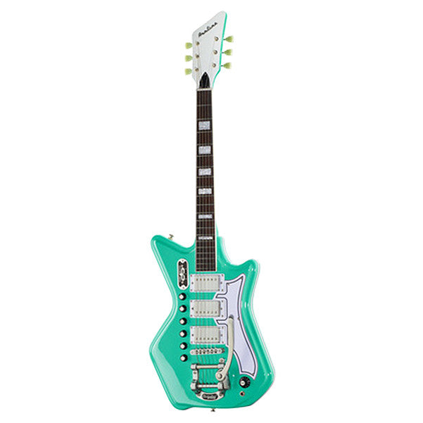 eastwood guitars electric guitars eastwood guitars airline 59 custom 3p dlx electric guitar - sea foam green