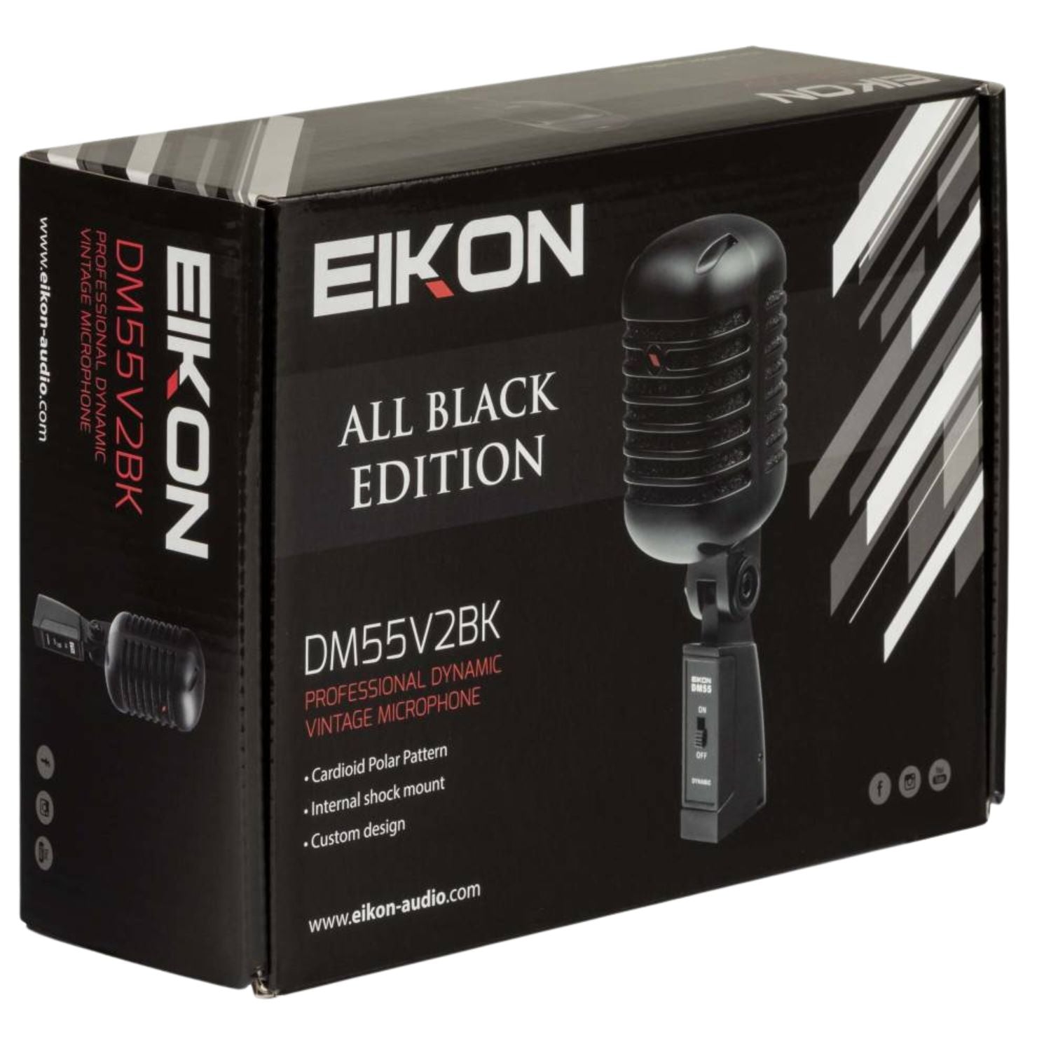 Eikon Dynamic Microphones Eikon Audio DM55V2BK “VINTAGE” Professional Vocal Dynamic Microphone – Satin Black