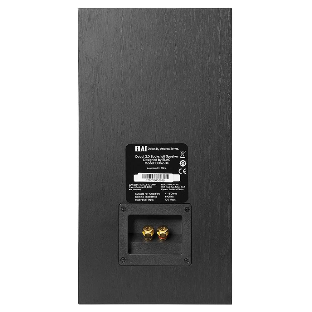 elac bookshelf speakers elac debut b6.2 2.0 bookshelf speakers- pair- black