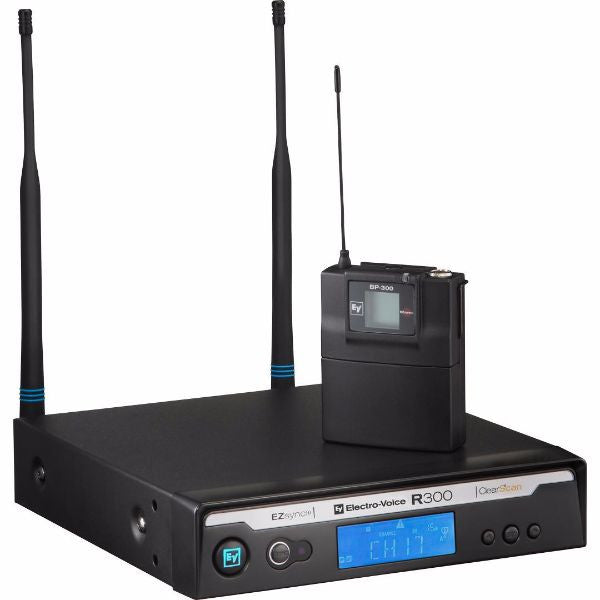electro-voice wireless systems electro-voice r300-l uni-directional lapel wireless microphone system