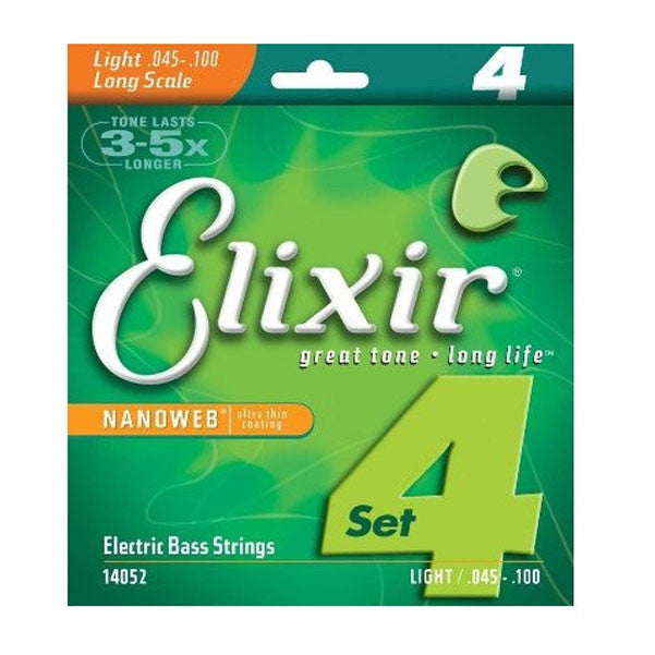 elixir bass guitar strings elixir 14052 nanoweb light .045 - .100 bass guitar strings