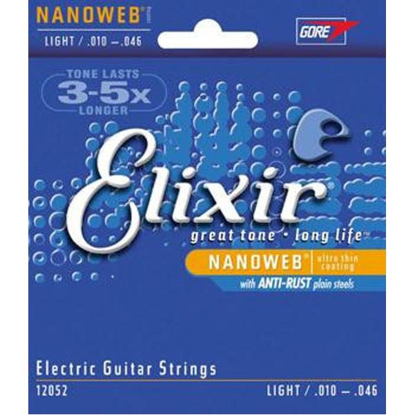 elixir electric guitar strings elixir 12052 light nanoweb electric guitar strings (0.10 - 0.46)