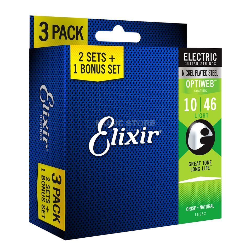 elixir electric guitar strings elixir 16552 optiweb coating electric guitar strings light - pack of 3 - 10-46