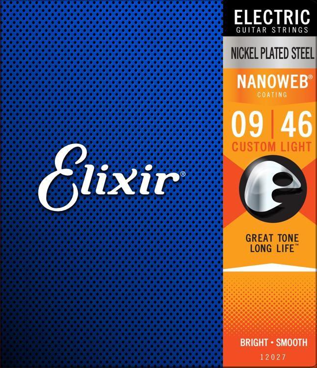 elixir electric guitar strings elixir 3313212027 nanoweb coated electric guitar strings - 9-46
