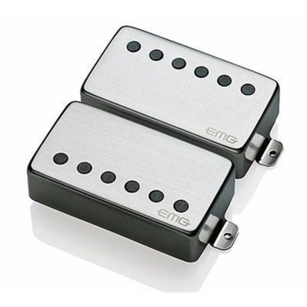 emg pickups emg 57/66 humbucker pickups, set, brushed chrome