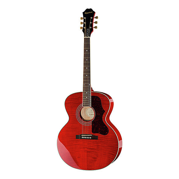 epiphone acoustic guitars wine red epiphone ej-200 artist limited edition dreadnought acoustic guitar #color_wine-red