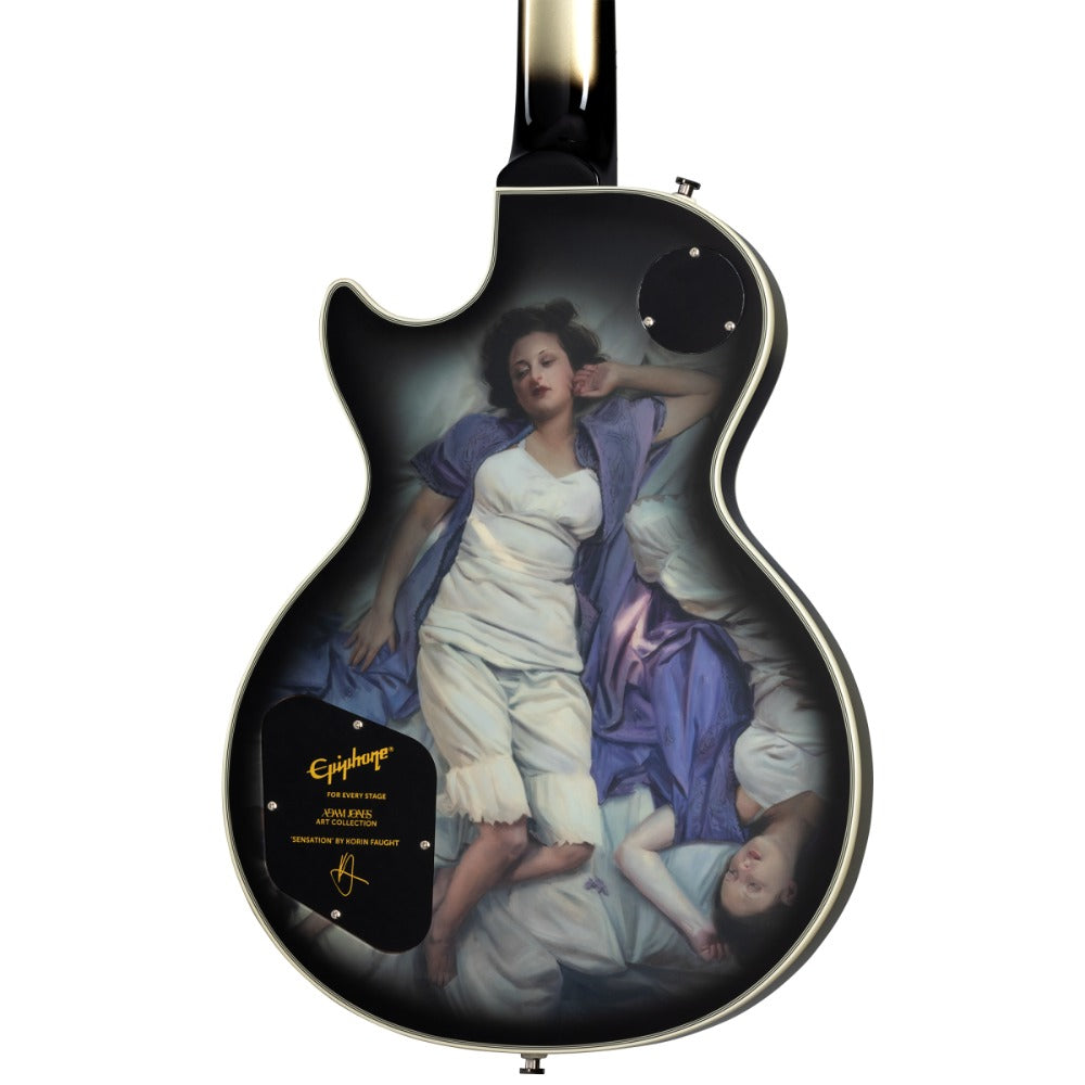 Epiphone Electric Guitars Antique Silverburst Epiphone Adam Jones Les Paul Custom Art Korin Faught’s Sensation 6 String Electric Guitar
