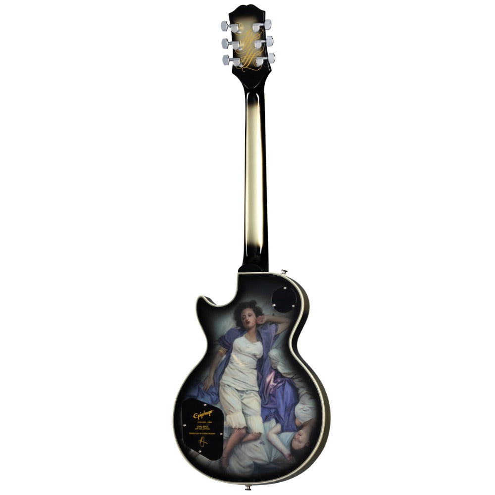 Epiphone Electric Guitars Antique Silverburst Epiphone Adam Jones Les Paul Custom Art Korin Faught’s Sensation 6 String Electric Guitar