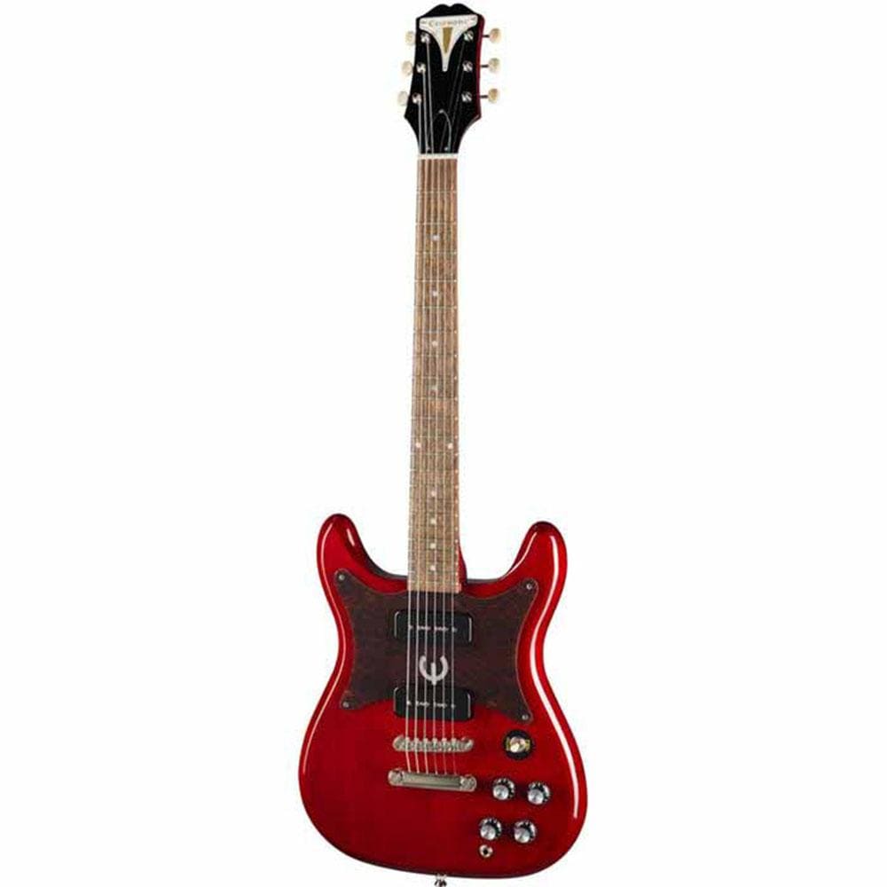 epiphone electric guitars cherry epiphone wilshire p 90s 6 string electric guitar #color_cherry