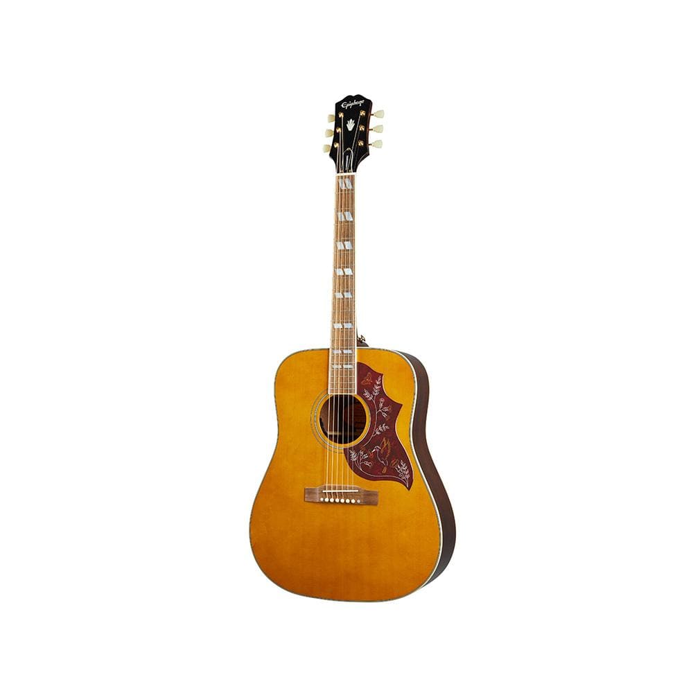 epiphone electro acoustic guitars aged natural antique gloss epiphone's hummingbird electro acoustic guitar