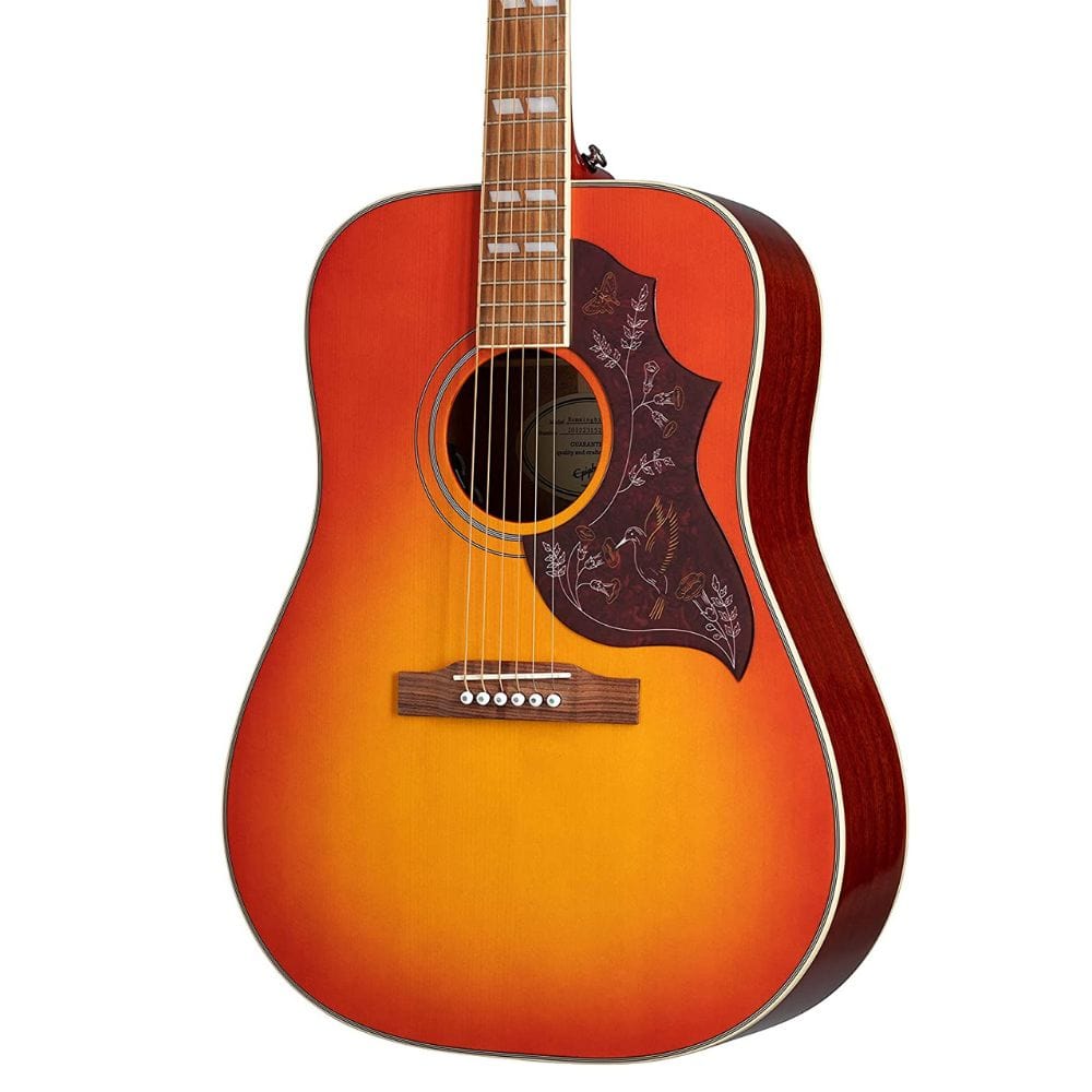 epiphone electro acoustic guitars epiphone eehbfcnh1 hummingbird studio electro acoustic guitar - faded cherry